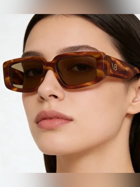 Victoria Beckham Accessories - Victoria Beckham Tortoiseshell Square Sunglasses — Striped Blonde Havana